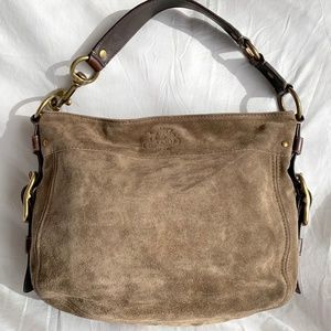 Coach Taupe Suede Shoulder Bag